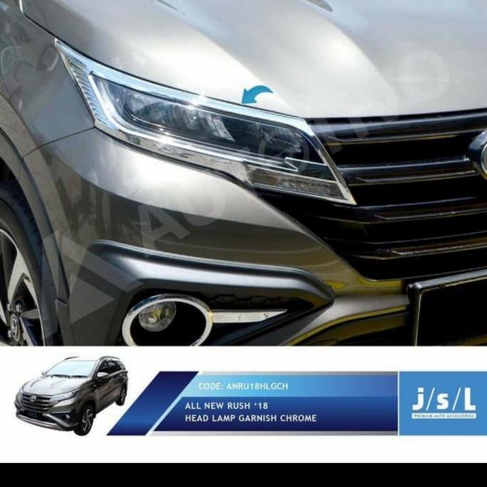 HARGA DISC - Garnish Head Lamp Lampu Depan All New Rush 2018 2019 2020 Chrome JSL