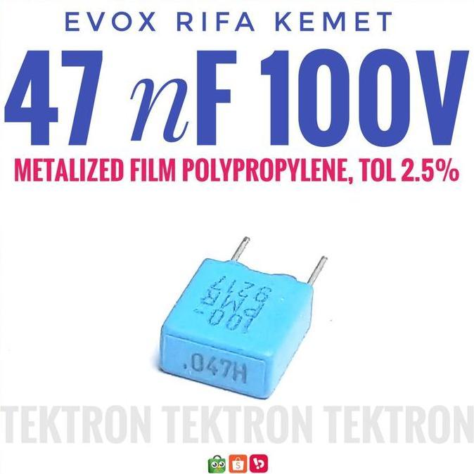Baru (1) EVOX RIFA 47nF 100V Metalized Polypropylene 0.047uF 0.047 uF 473 47n tek70n dijamin