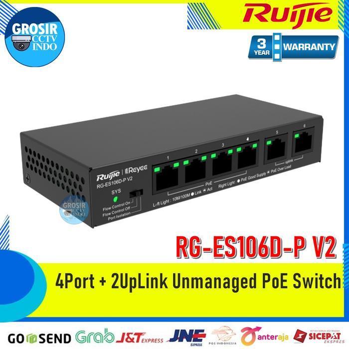 Ruijie 4Port + 2Uplink Unmanaged Poe Switch Gci Ready