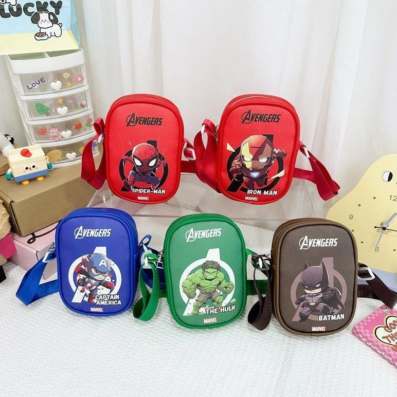 Viral  Batamall - Tas Selempang Kulit Mini Anak Premium Superhero #Ta2504 Tas Hp Fashion Anak Paud T