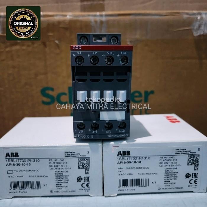 Contactor Abb Af16-30-10-13 100-250V 50/60Hz-Dc Ref - 1Sbl177001R1310 New Stok