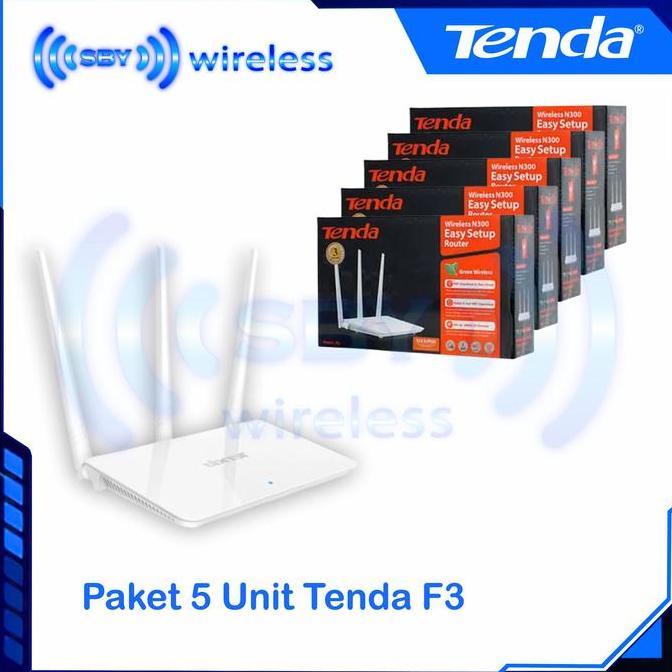 NEW Paket 5 Unit Tenda F3 Wireless Router N300