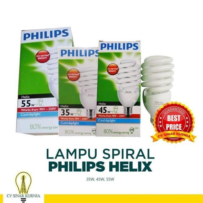 BEBAS ONGKIR - Lampu Spiral Philips Helix 35Watt, 45W, 55 Watt