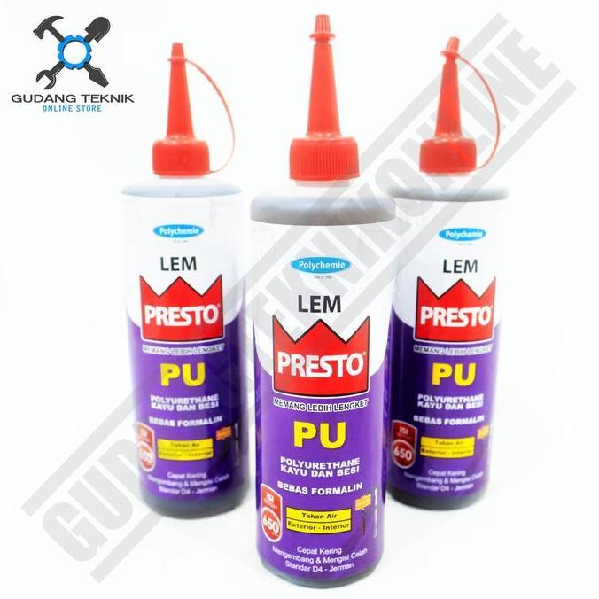 MIOSHINOCHE (PRESTO PU 650Gr) Lem Kayu Besi PRESTO PU 650Gram / Lem Polyurethane Wood Iron PU PRESTO