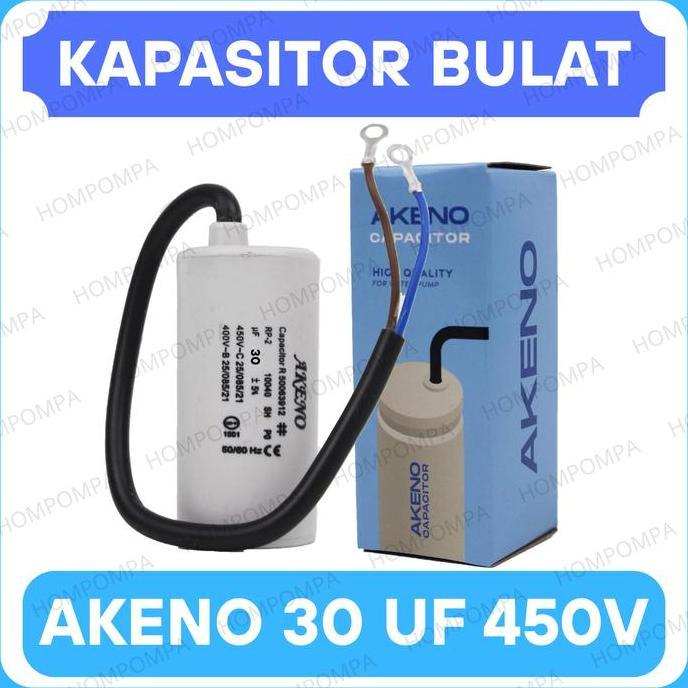LOPHEZONE KAPASITOR BULAT 30 UF 450 VOLT AKENO - CAPACITOR TABUNG 30UF 450V