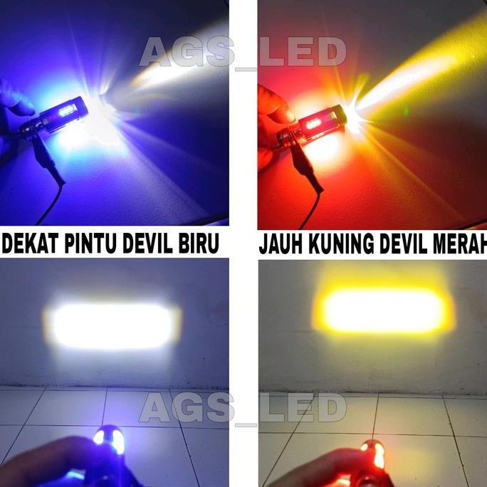 DF125 - LAMPU UTAMA MOTOR SOKET H6 LASER LED DEVIL MERAH BIRU/LAMPU DEPAN MOTOR H6 LASER LED PLIS DE