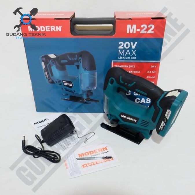PANGRANGO Mesin Jigsaw Cordless Modern M-22 / Gergaji Jig Saw Baterai 20V Modern