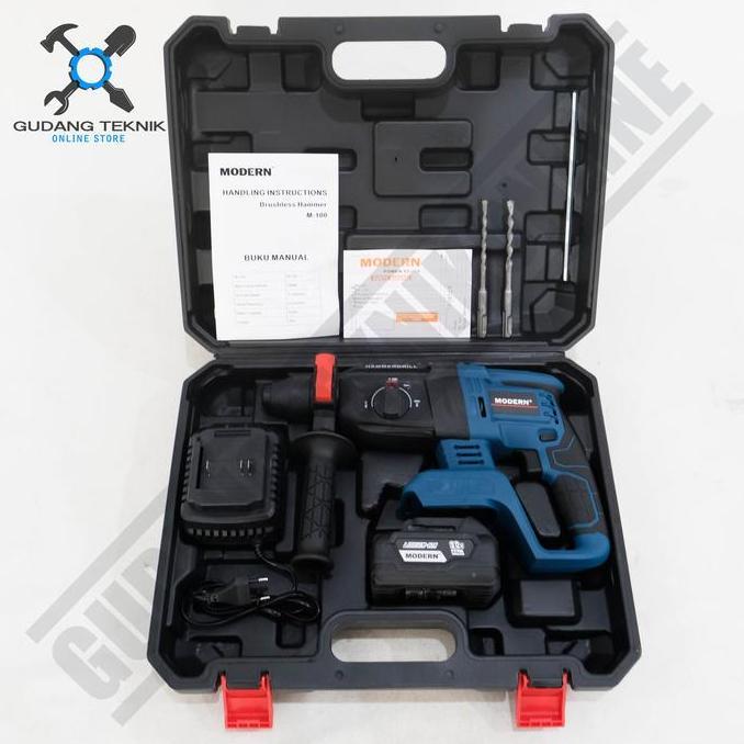 SABILULUNGAN Mesin Bor Baterai Modern M100 / Bor Beton Cordless Rotary Hammer M-100
