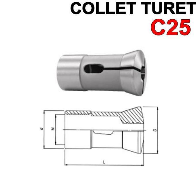 STYLENO Collet Turet C25 Collet Turret C25 Collet C25 Collet Chuck Mesin Turet