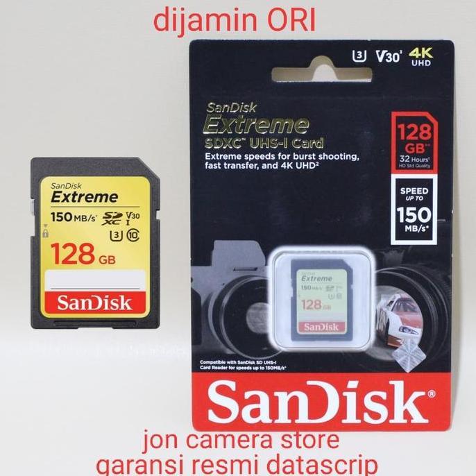 sandisk extreme sd 128gb original high speed sdxc 128 gb memory card