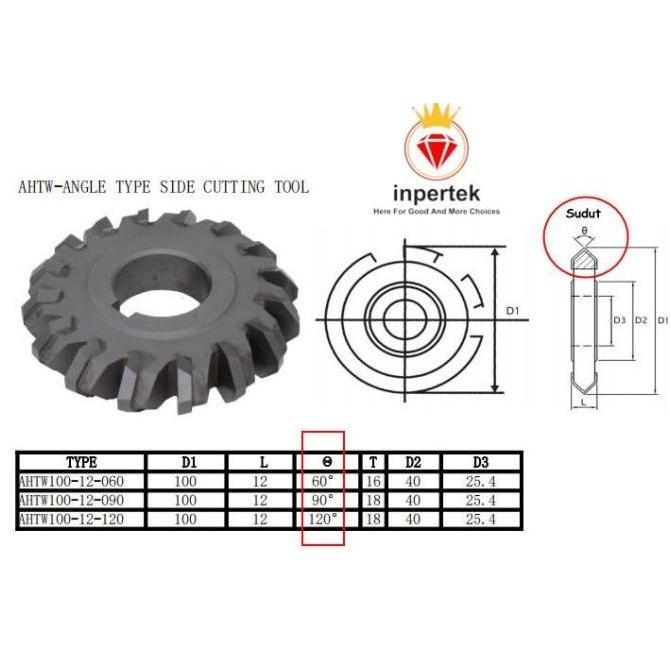 LOPHEZONE Side Milling Cutter TCT 100 Cutter Milling Angle Slitting Saw Cutter