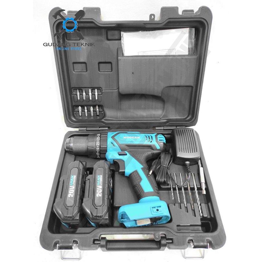 PANGRANGO Modern M-20Li / Mesin Bor Baterai Modern M20Li  Cordless Drill Modern M20 li Bor Cas 20V M