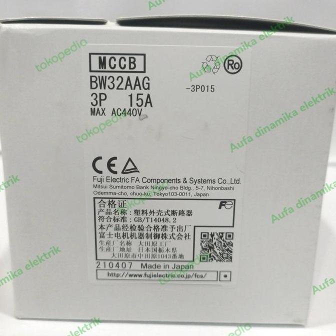 Bw32Aag-3P 15A Mccb Fuji Bw32Aag 3P 15A Termurah