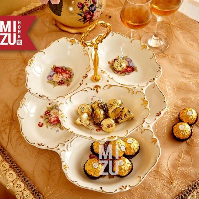 Mizu 3Kronen 3Tier Porcelain Cake Dessert Stand Menara Kue Susun