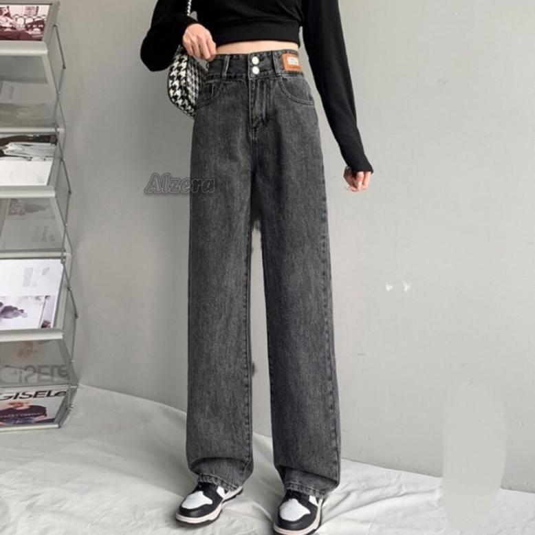 HOT Highwaist Jeans Premium Kulot Kancing 2 by Alzera