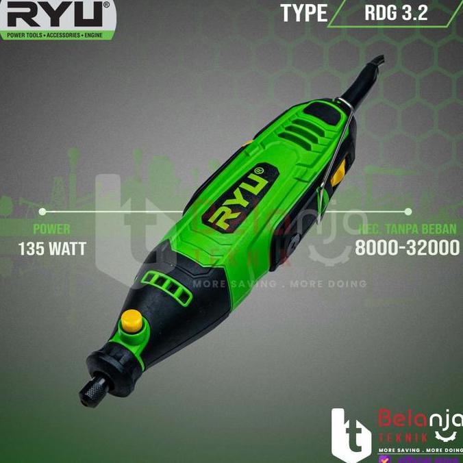 Kokok- Ryu Mini Die Grinder Listrik Rdg 3.2 Mesin Grafir Tuner Drill Bor Mini
