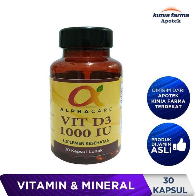 ALPHACARE VIT D3 1000 IU 30 KAPSUL / VITAMIN D3 / KIMIA FARMA