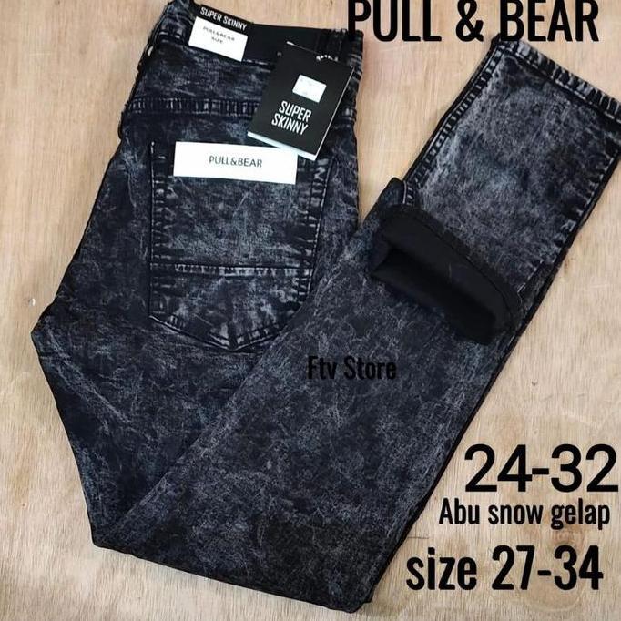 Promo- Celana Panjang Jeans Snow Black Hitam Blue Distro Bandung Pria Lelaki Laki Dewasa Pensil Skin