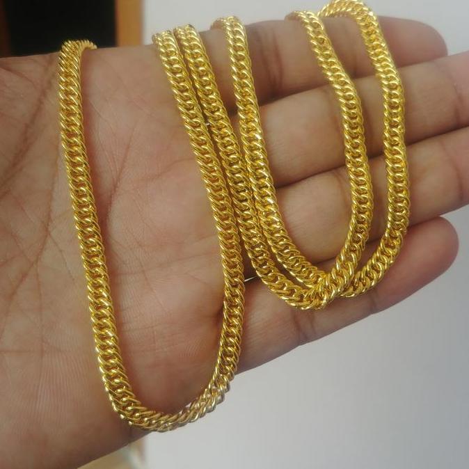 Kalung Rantai Plintir Lapis Emas Ukuran Pendek