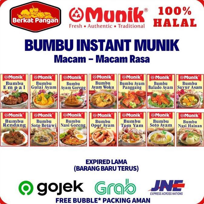 Backto- Bumbu Instant Munik Soto Ayam / Rendang / Soto Betawi / Ayam Goreng / Ayam Panggang / Nasi U