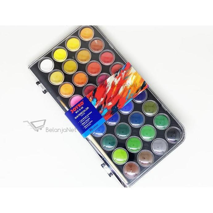 Indahkan- Cat Air Watercolor Cake Joyko 36 Warna Wc-3-36