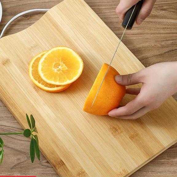 ZAKKASTORE Talenan Bambu Talenan bulat potong buah sayur daging extra tebal talenan anti jamur