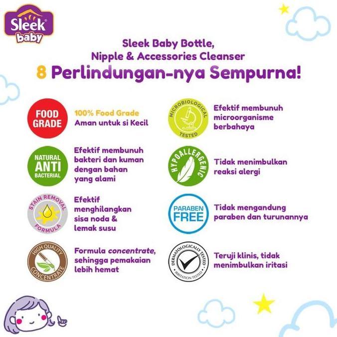 Bebbb- Sleek Botol Pencuci & Peralatan Bayi Food Grade