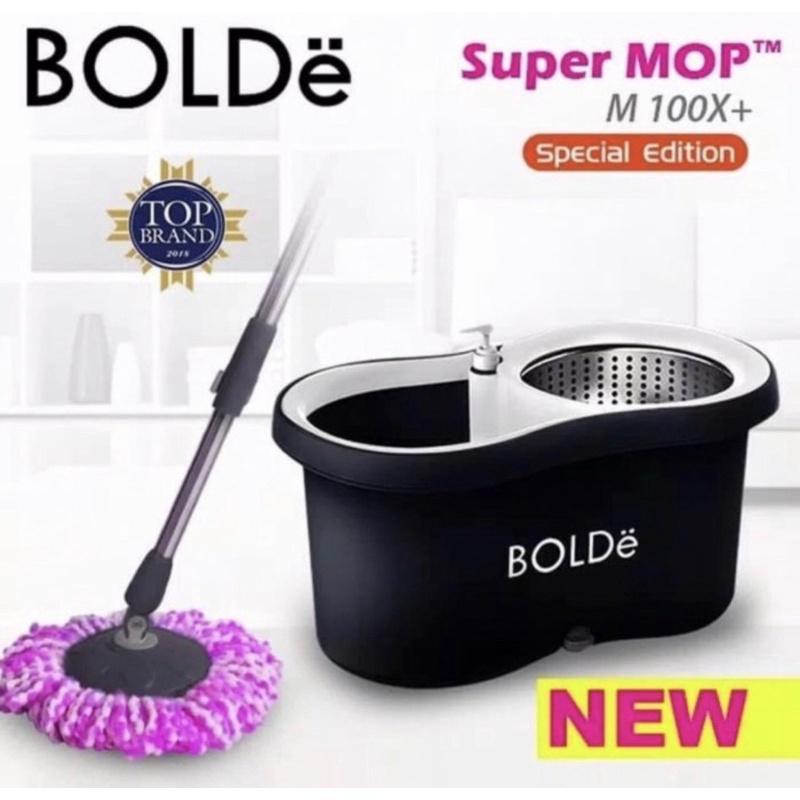 Bolde Supermop M100X / Alat Pel Lantai Microfiber Putaran Stainless