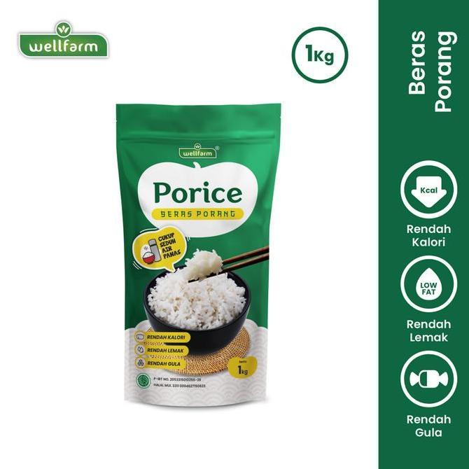 Beras Porang Porice 1 Kg | Beras Instan Sehat LowGi Sugar Free Food Rice Nasi  Porang diabetes