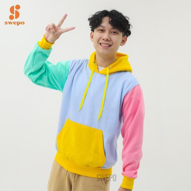 Momi- Swepo Hoodie Jumper Tricolor Size M - Xxl (Pria & Wanita) Bahan Fleece Tebal Dan Nyaman Sweate