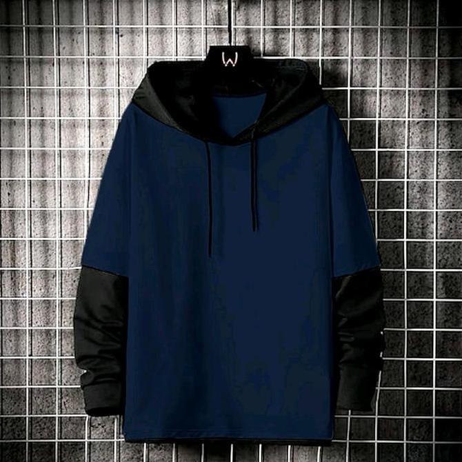 Xxpi- Kaos Hoodie Pria Kaos Hoodie Double Layer Lengan Panjang Pria Sweater Kaos Distro Sweatshirt Z