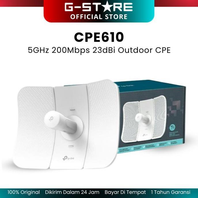 TERBARU - TPLINK CPE610 5Ghz 300Mbps Outdoor CPE-PHAROS Metal Router