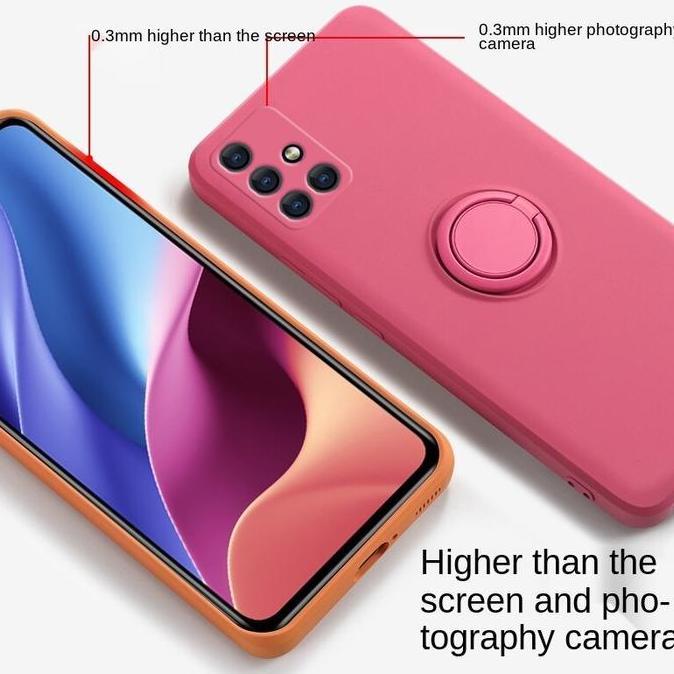 case  untuk Samsung A51 Case Candy Ring Stand Bracket Holder free TALI Lanyard