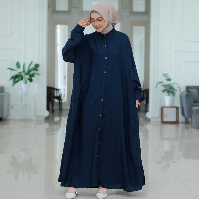 DISKON GAMIS JUBAH JUMBO RAYON TWILL 5L / DRESS MUSLIM LD 140 FULL KANCING XXXXXL