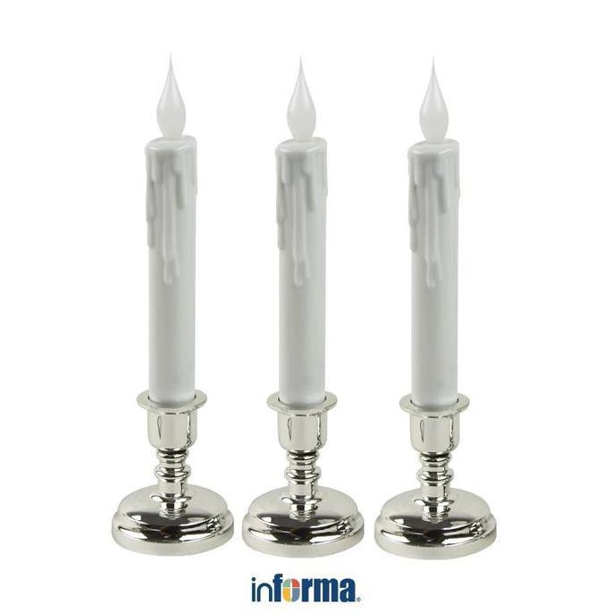 NEW - Informa Lilin Led Set 3 Pcs Dengan Remote Control Pajangan Meja Dekorasi Kamar Penerangan Ruan