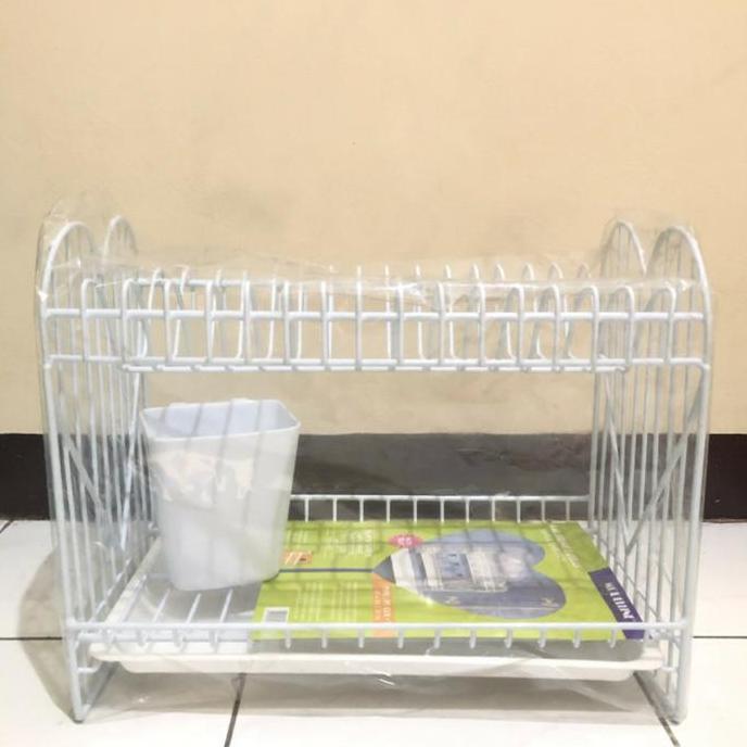 Rak Piring Besi 2 susun Modelline +Tatakan/Rak Piring Besi 2ssn+Nampan