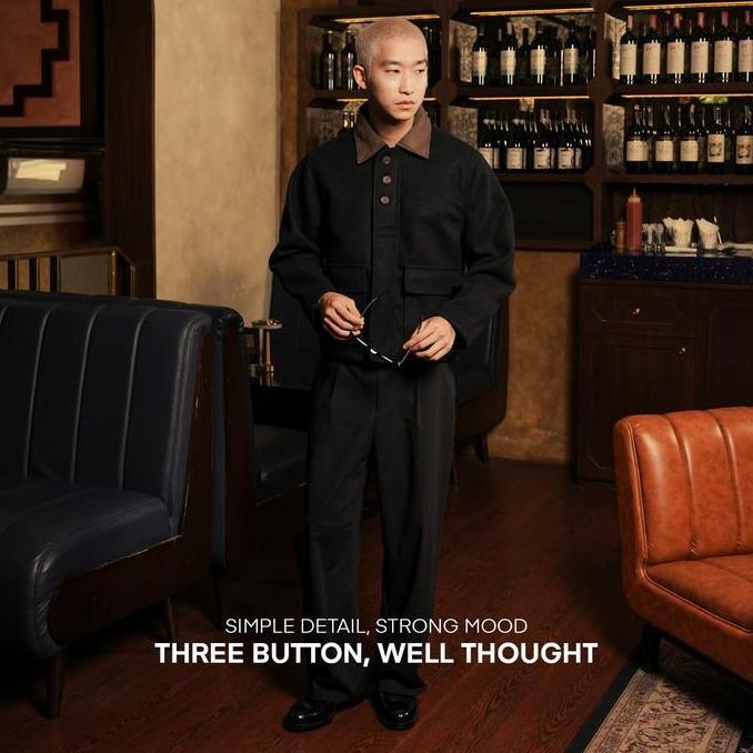 Xxpi- Wool Fiber Pocket Jacket Accent Suede Limited