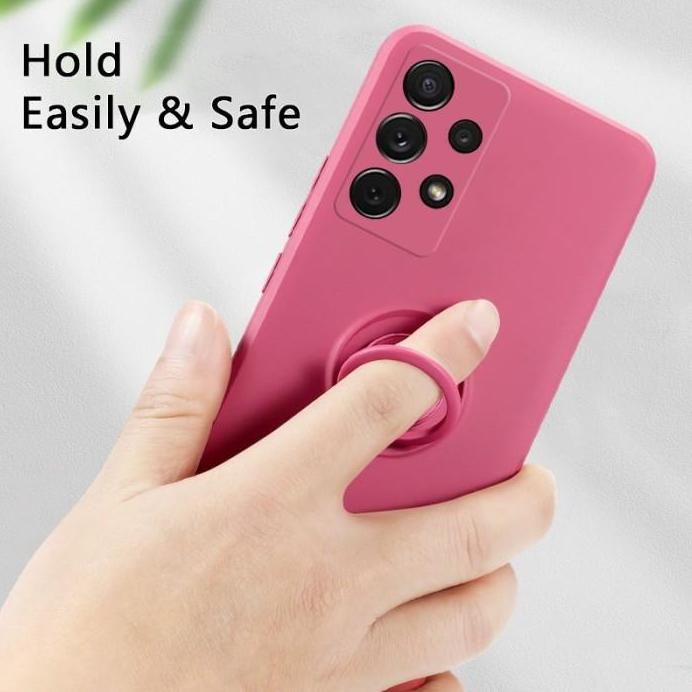 case  untuk Samsung A13 A23 Case Candy Ring Stand Holder Silikon Soft Free Tali