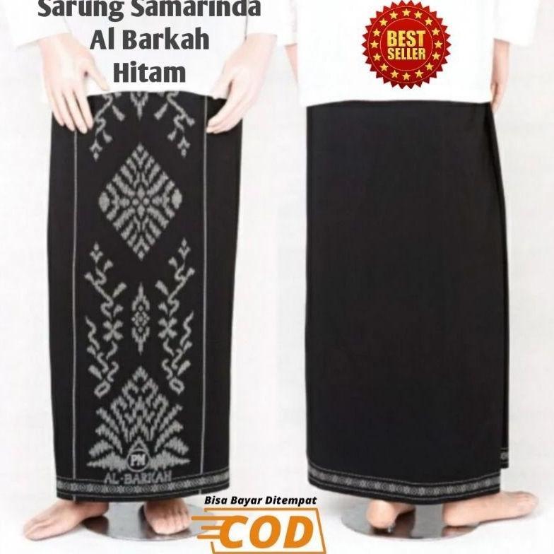 Promo Ramadhan Sarung PM Pulau Mas Al-Barkah Sarung Samarinda Jumbo Hitam Sarung Santri
