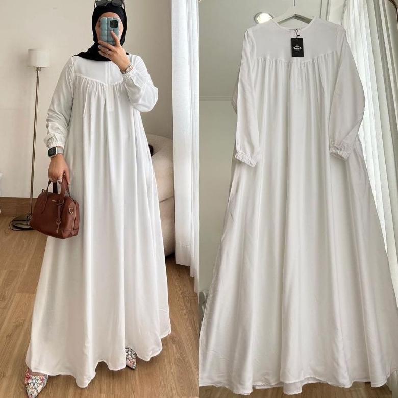 FREE ONGKIR GAMIS PUTIH MANASIK HAJI BAJU MUSLIM WARNA PUTIH GAMIS DEWASA WARNA PUTIH