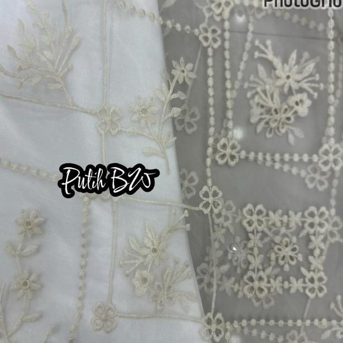 Queenasyari - Jawhara Dress Gamis Mewah Lebaran 2026 Bahan Paper Silk Organza Embroidery Jumbo Ld 11
