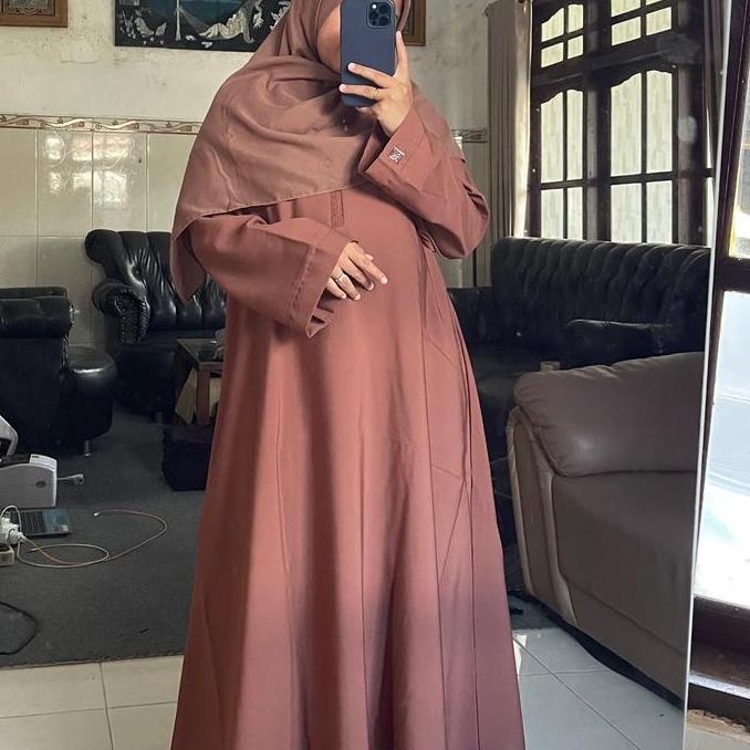 Abaya Basic Polos / Abaya Raya Polos Muslim Wolfis Gamis Hitam