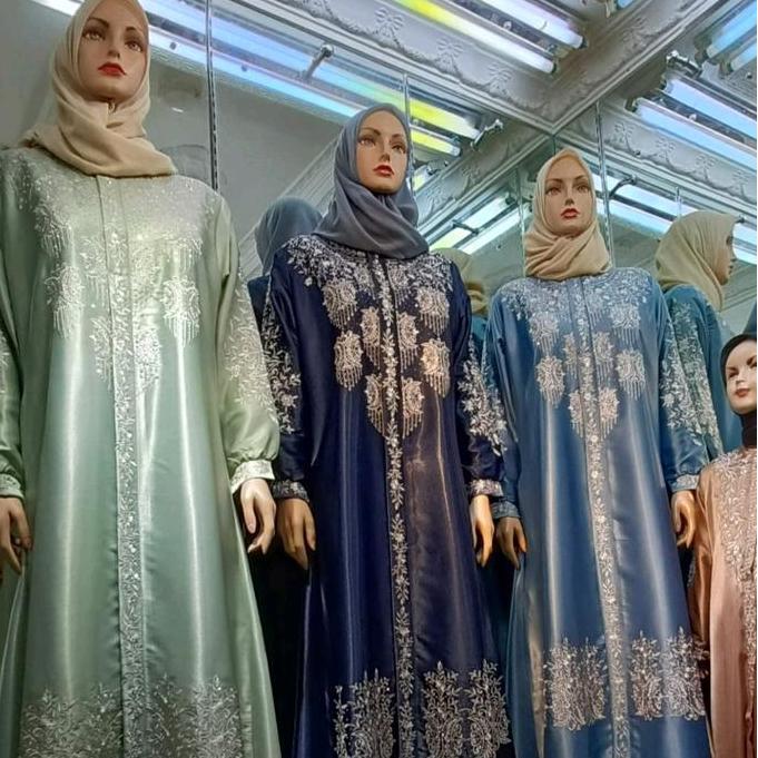 Gamis Silk Cristal - Dress Bordir Pintu Aceh - Baju Gamis Pesta Dan Lebaran Terbaru Mewah Muslim Nya