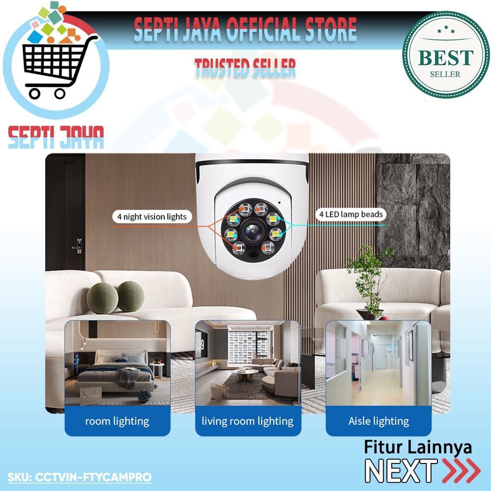 Ip Camera Cctv Wifi Wireless 360 Panorama Model Fitting Lampu Bohlam Bulb E27 Ptz Kamera Hd 1080P 36