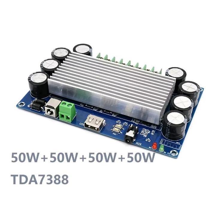 Power Amplifier 4 Channel 4X50W Bluetooth TDA 7388 XH-A397 HEMAT
