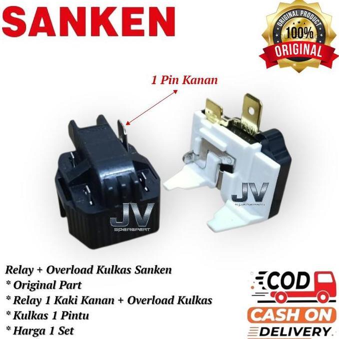 1 Set Relay Dan Overload Kulkas Sanken 1 Pintu Original / Rilay Kulkas Sanken 1 Pintu Original Forsa