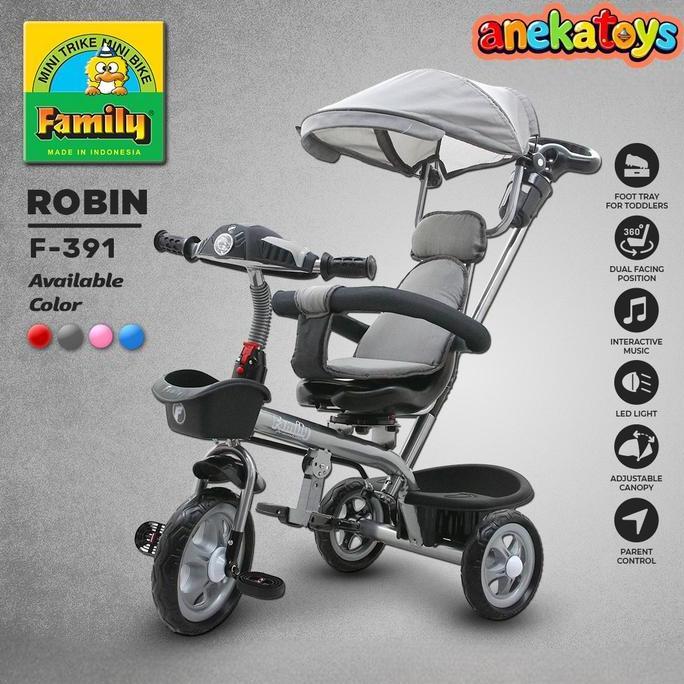 Zz99- Sepeda Roda Tiga Anak Family Family F391 Ban Eva Jok Hadap Depan Belakang Busa Tebal