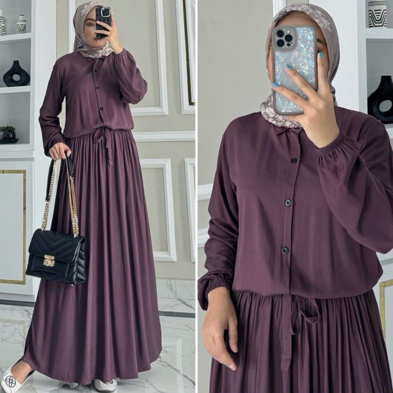 AURELIA dress by ZALFA OUTFIT / gamis polos / dress polos / gamis rayon