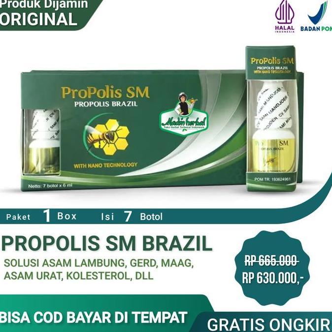 7 Botol Propolis Brazil SM Solusi Asam Lambung Gerd Maag Ori