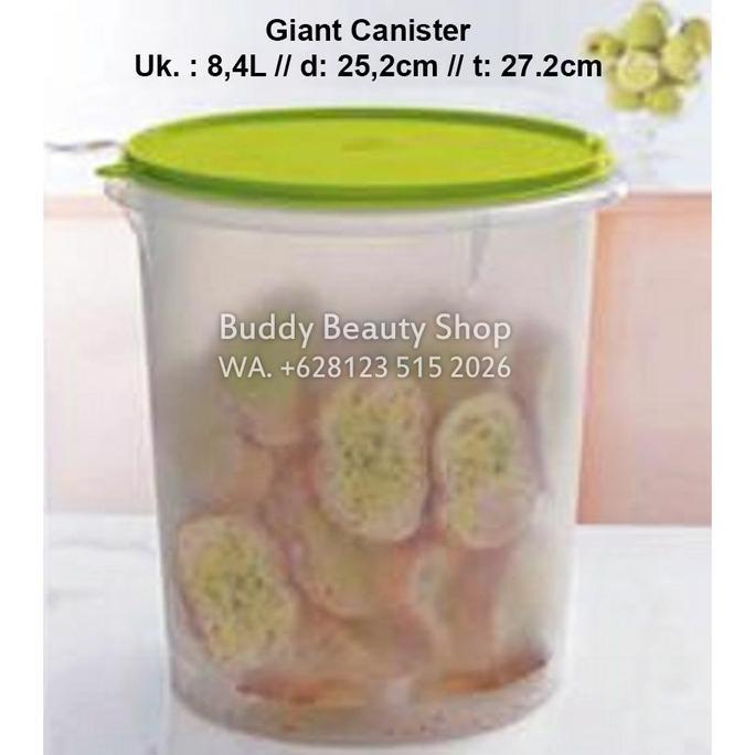 Promo SALE  GIANT CANISTER PUTIH TUTUP HIJAU 1PCS TOPLES JUMBO Diskon